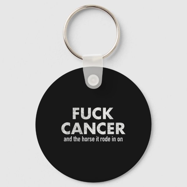 Fck Cancer  Pink Breast Cancer Awareness  Keychain (Front)