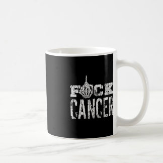 Fck Cancer Skeleton Middle Breast Cancer Awareness Coffee Mug
