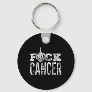 Fck Cancer Skeleton Middle Breast Cancer Awareness Keychain