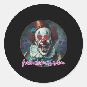 Fck Depression - Clown - Mental Health S Sticker