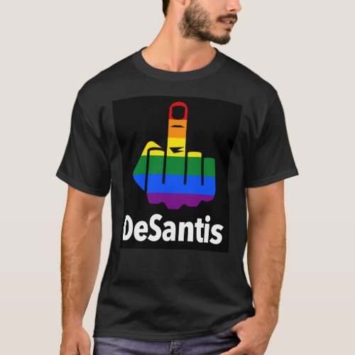 FCK Desantis _ Censored With Middle Finger  T_Shirt