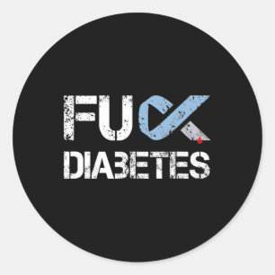 Fck Diabetes Diabetes Warrior Awareness Classic Round Sticker