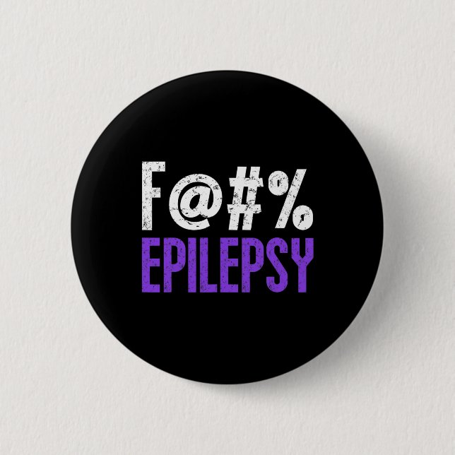 Fck Epilepsy Awareness Month Purple Ribbon Fighter Button (Front)
