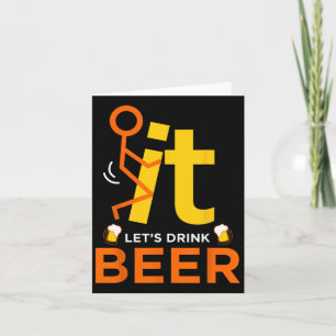 Fck It Let's Drink Beer - Funny Rude Drinking Card