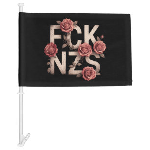 FCK NZS Flowery Against Right No Nazis Lgbtq+  Car Flag