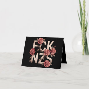 FCK NZS Flowery Against Right No Nazis Lgbtq+ Card