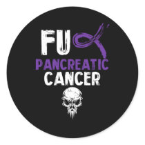 Fck Pancreatic Cancer Fighting Cancer Together Pur Classic Round Sticker