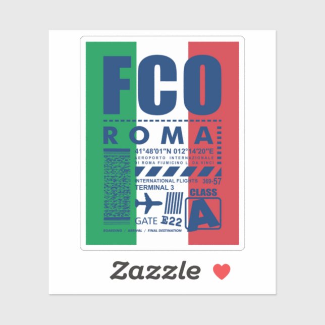 FCO Rome Airport, Sticker (Sheet)