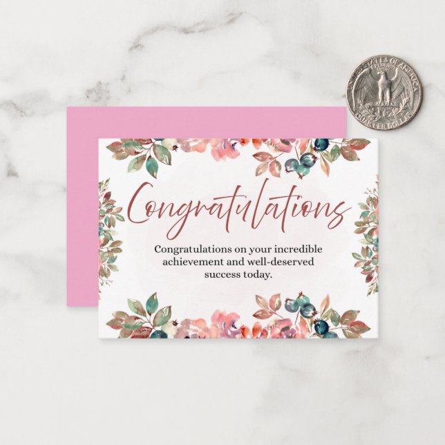 FCongratulations Celebration Invitationot Note Card (Front/Back In Situ)