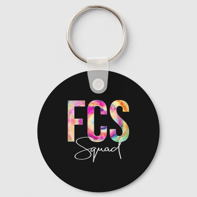 Fcs Squad Tie Dye Back To School Women Appreciatio Keychain (Front)