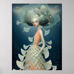 *~* FD2 12 Water Goddess Fantasy Sea Mermaid Poster