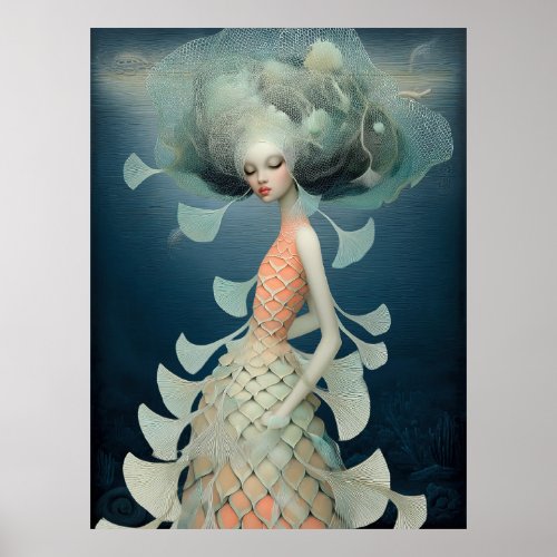 *~* FD2 12  Water Goddess Fantasy Sea Mermaid  Poster