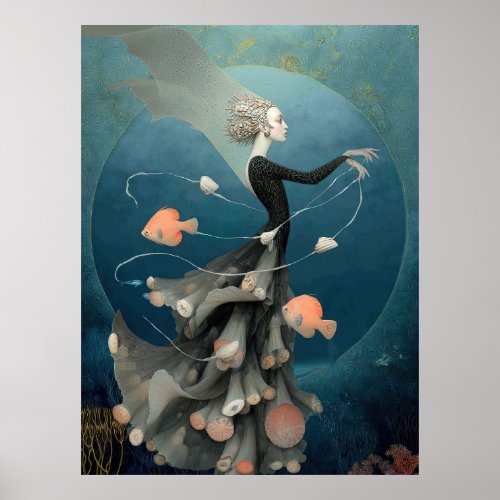 *~* FD2 15  Water Goddess Fantasy Sea Mermaid  Poster