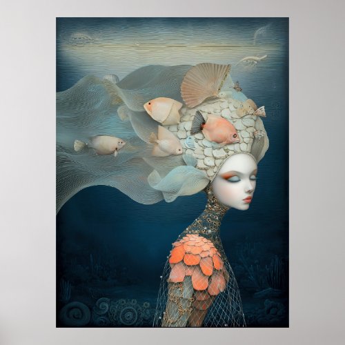 *~* FD2 23  Water Goddess Fantasy Sea Mermaid  Poster