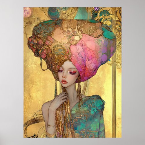 *~* FD2 28 Ornate Nouveau Fantasy Ethereal Woman  Poster