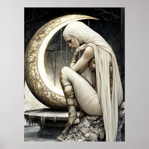 FD2 29 Enchanted Crescent Moon Goddess Poster