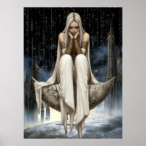 FD2 32 Enchanted Crescent Moon Goddess  Poster