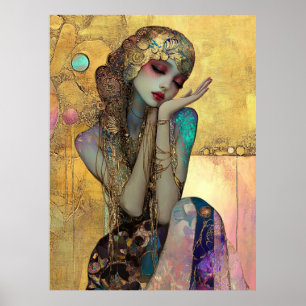 *~* FD2 34 Ornate Nouveau Fantasy Ethereal Woman Poster