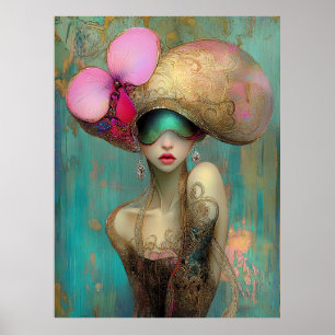 *~* FD2 35 Ornate Nouveau Fantasy Ethereal Woman Poster