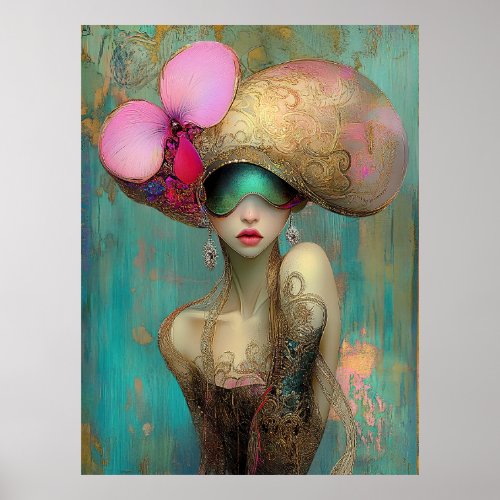 *~* FD2 35 Ornate Nouveau Fantasy Ethereal Woman  Poster
