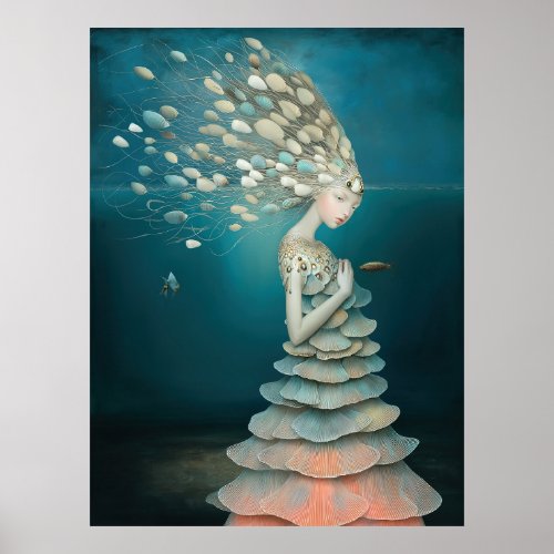 *~* FD2 5  Water Goddess Fantasy Sea Mermaid  Poster