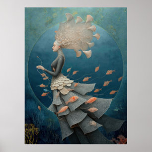 *~* FD2 7  Water Goddess Fantasy Sea Mermaid  Poster