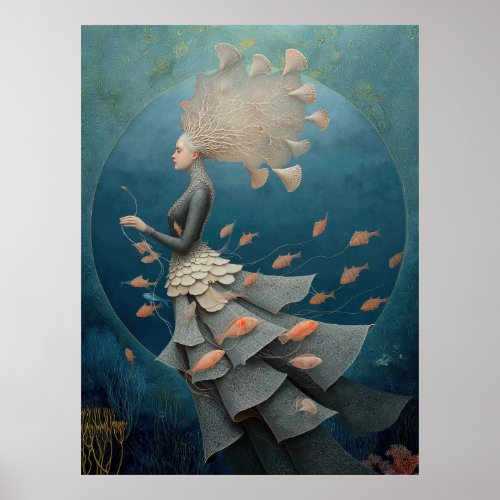 *~* FD2 7  Water Goddess Fantasy Sea Mermaid  Poster
