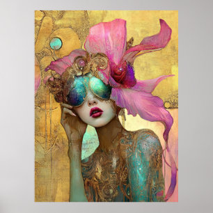 *~* FD2 8 Ornate Nouveau Fantasy Ethereal Woman Poster