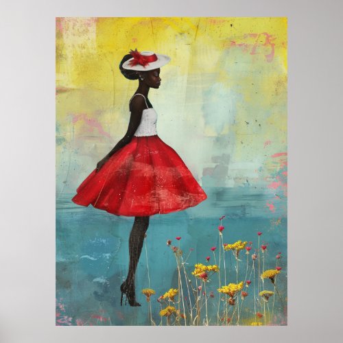 *~* FD2 Bold Tropical Black Goddesses Hat 23 Poster