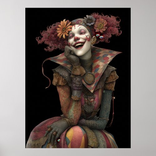 FD2 Circus Clown Art 14 Vintage Retro Carnival Poster