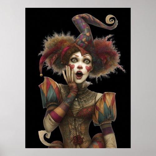 FD2 Circus Clown Art  15 Vintage Retro Carnival  Poster