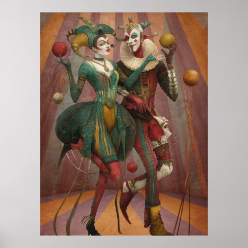  FD2 Circus Clown Art  28 Vintage Retro Carnival Poster
