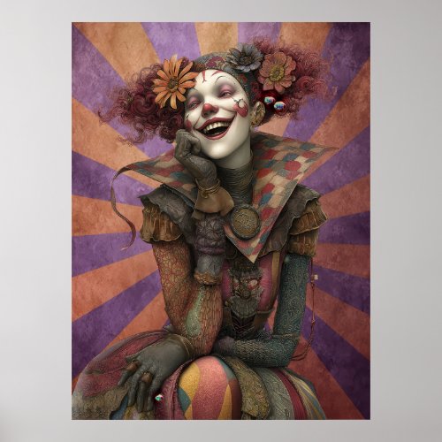 FD2 Circus Clown Art Vintage Retro Carnival 14 Poster