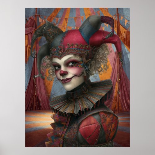 FD2 Circus Clown Art  Vintage Retro Carnival 17 Poster