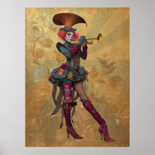 FD2 Circus Clown Art Vintage Retro Carnival art 16 Poster