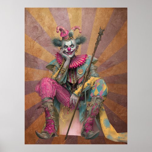 FD2 Circus Clown Art Vintage Retro Carnival art 6 Poster