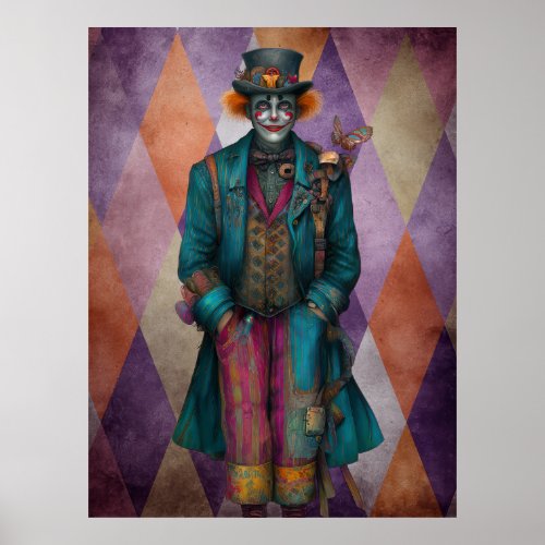 FD2 Circus Clown Art Vintage Retro Carnival art 7 Poster