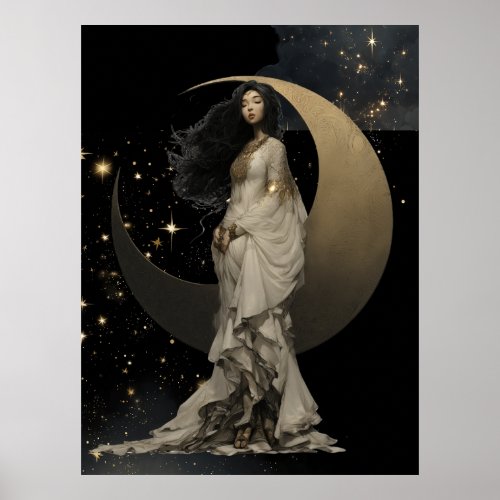 FD2 Enchanted 15  Crescent Moon Goddess Poster