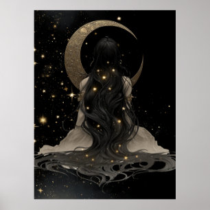 FD2 Enchanted 21 Crescent Moon Goddess Poster