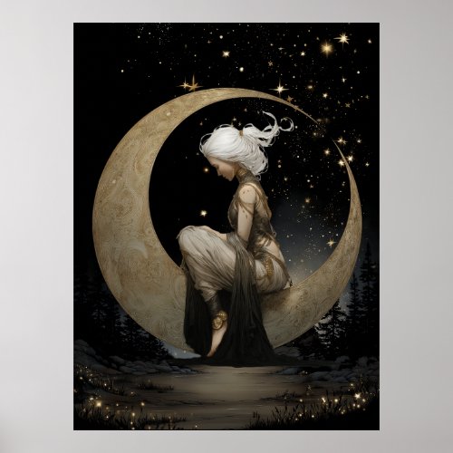 FD2 Enchanted 6 Crescent Moon Goddess Poster