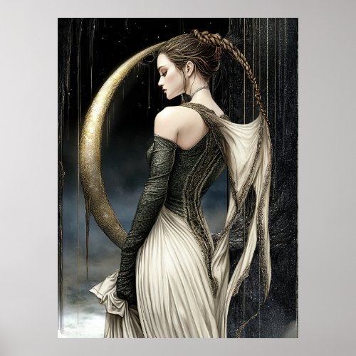 FD2 Enchanted Crescent Moon Goddess 13 Poster