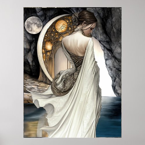 FD2 Enchanted Crescent Moon Goddess 14 Poster