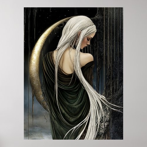 FD2 Enchanted Crescent Moon Goddess  15  Poster