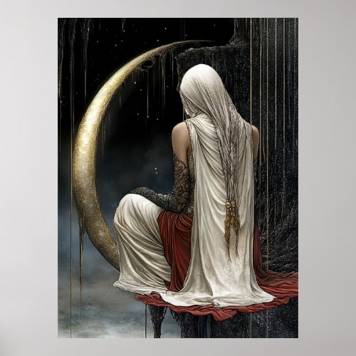 FD2 Enchanted Crescent Moon Goddess  16  Poster