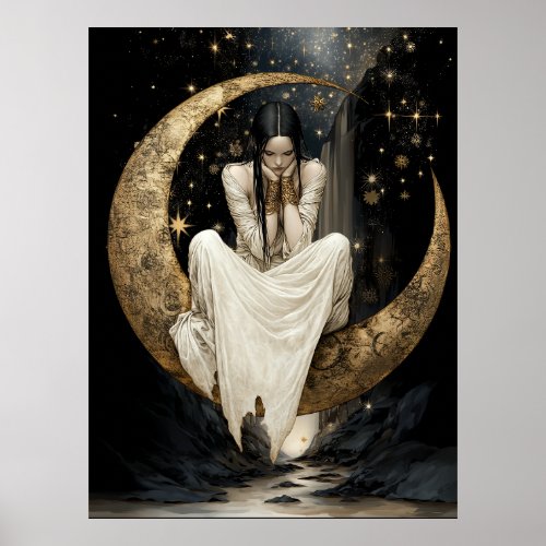 FD2 Enchanted Crescent Moon Goddess  25  Poster