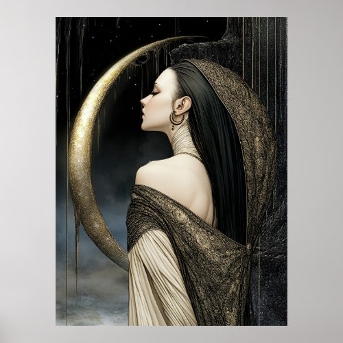 FD2 Enchanted Crescent Moon Goddess  26  Poster