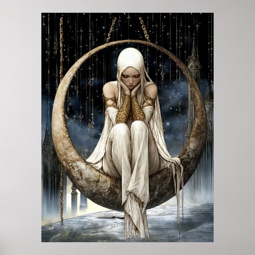 FD2 Enchanted Crescent Moon Goddess  27 Poster