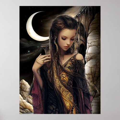 FD2 Enchanted Crescent Moon Goddess 2 Poster