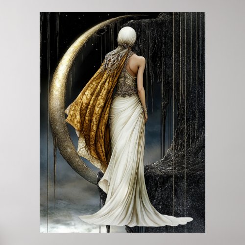 FD2 Enchanted Crescent Moon Goddess 33 Poster