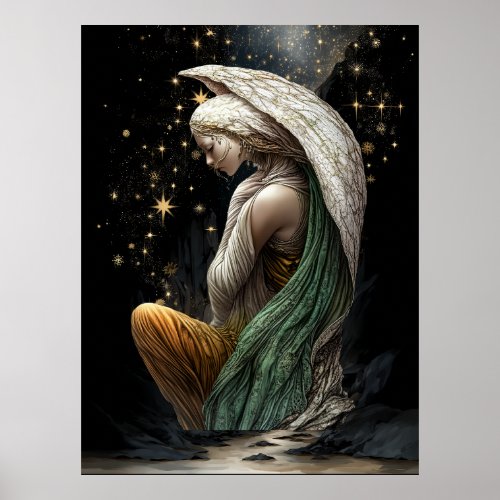 FD2 Enchanted Crescent Moon Goddess  34  Poster